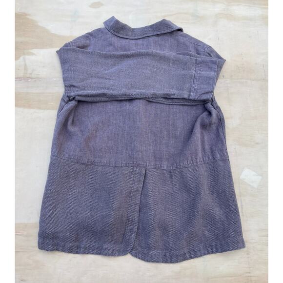 J Jill Women's Brown W/ Pockets Collared Button Down Hemp Jacket, Size L - Picture 5 of 5